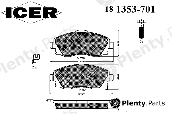  ICER part 181353-701 (181353701) Brake Pad Set, disc brake