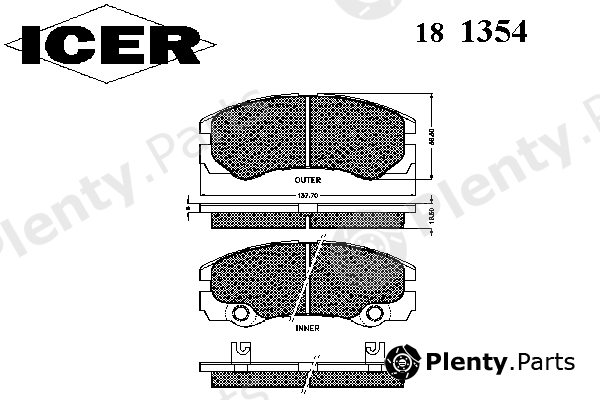  ICER part 181354 Brake Pad Set, disc brake