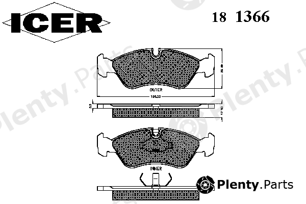  ICER part 181366 Brake Pad Set, disc brake