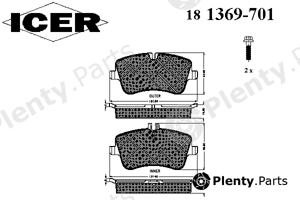  ICER part 181369-701 (181369701) Brake Pad Set, disc brake