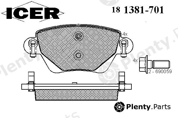  ICER part 181381-701 (181381701) Brake Pad Set, disc brake
