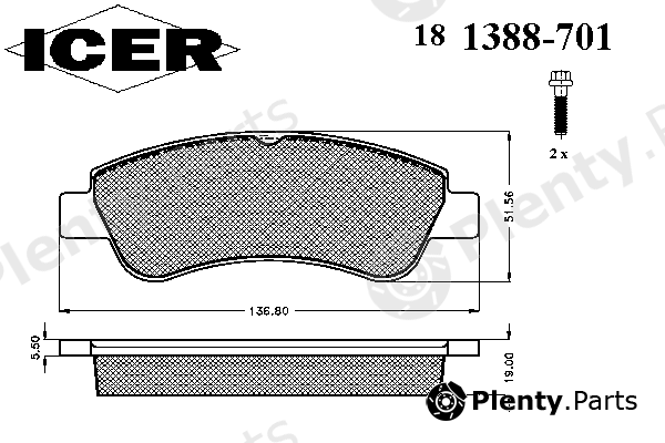  ICER part 181388-701 (181388701) Brake Pad Set, disc brake