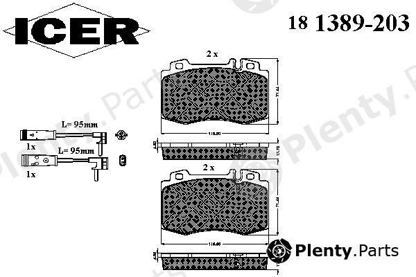  ICER part 181389-203 (181389203) Brake Pad Set, disc brake