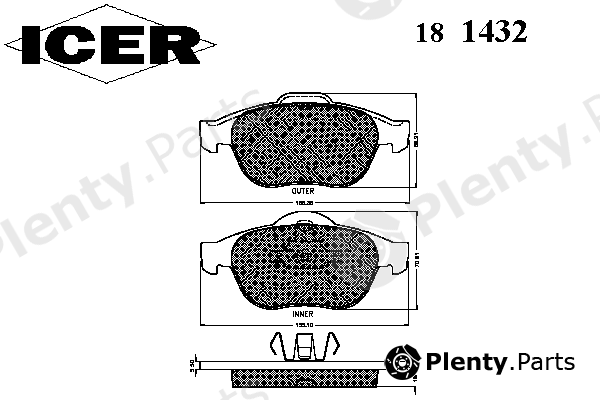  ICER part 181432 Brake Pad Set, disc brake