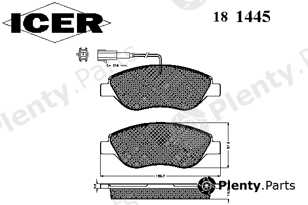  ICER part 181445 Brake Pad Set, disc brake