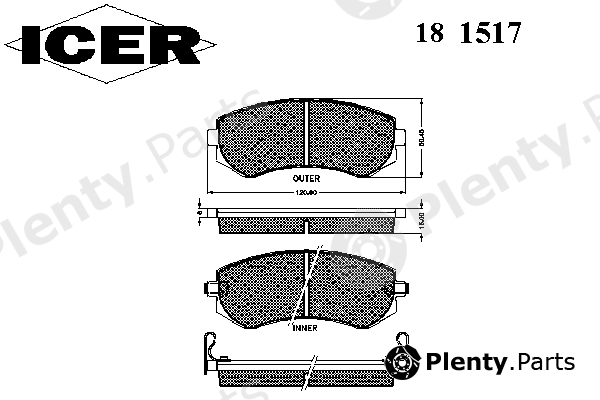  ICER part 181517 Brake Pad Set, disc brake