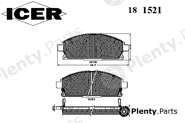  ICER part 181521 Brake Pad Set, disc brake