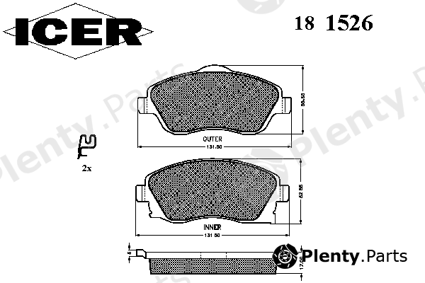  ICER part 181526 Brake Pad Set, disc brake