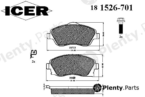 ICER part 181526-701 (181526701) Brake Pad Set, disc brake
