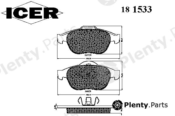  ICER part 181533 Brake Pad Set, disc brake
