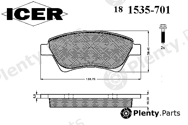  ICER part 181535-701 (181535701) Brake Pad Set, disc brake
