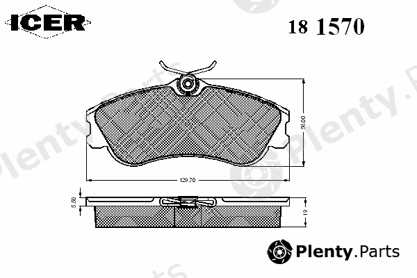  ICER part 181570 Brake Pad Set, disc brake