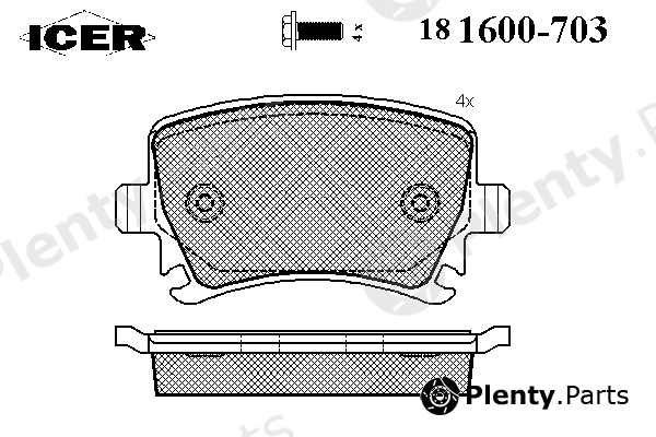  ICER part 181600-703 (181600703) Brake Pad Set, disc brake