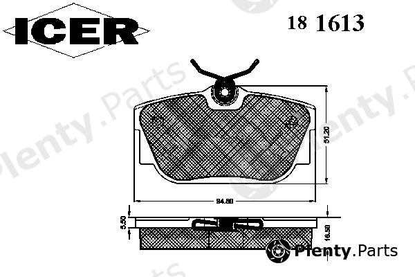  ICER part 181613 Brake Pad Set, disc brake