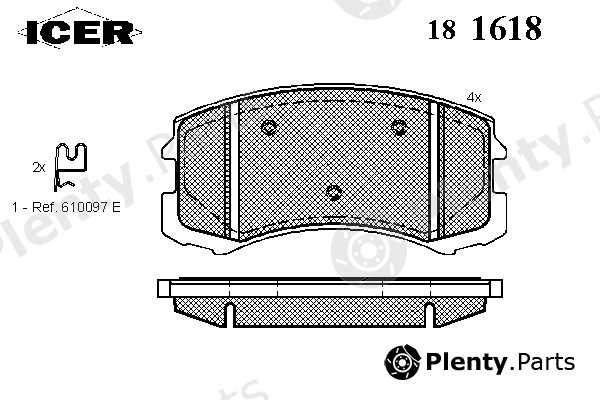  ICER part 181618 Brake Pad Set, disc brake