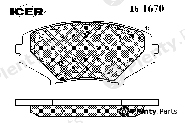  ICER part 181670 Brake Pad Set, disc brake