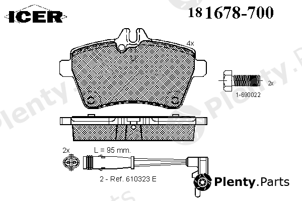  ICER part 181678-700 (181678700) Brake Pad Set, disc brake