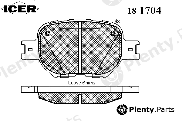  ICER part 181704 Brake Pad Set, disc brake
