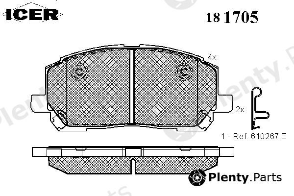  ICER part 181705 Brake Pad Set, disc brake