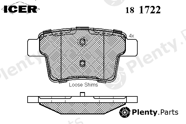  ICER part 181722 Brake Pad Set, disc brake