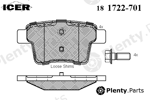  ICER part 181722-701 (181722701) Brake Pad Set, disc brake