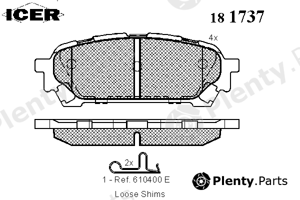  ICER part 181737 Brake Pad Set, disc brake