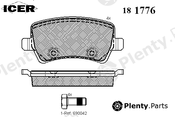  ICER part 181776 Brake Pad Set, disc brake