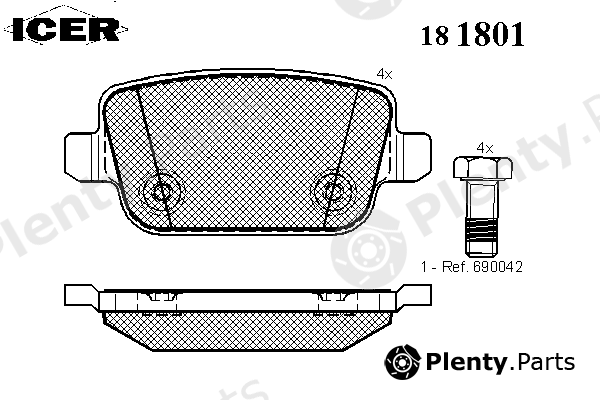  ICER part 181801 Brake Pad Set, disc brake