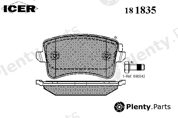  ICER part 181835 Brake Pad Set, disc brake
