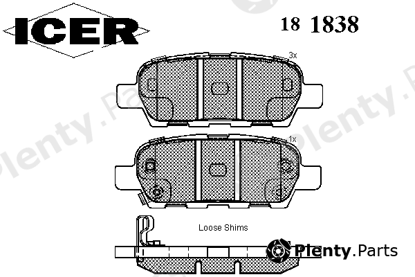  ICER part 181838 Brake Pad Set, disc brake