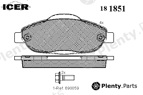  ICER part 181851 Brake Pad Set, disc brake