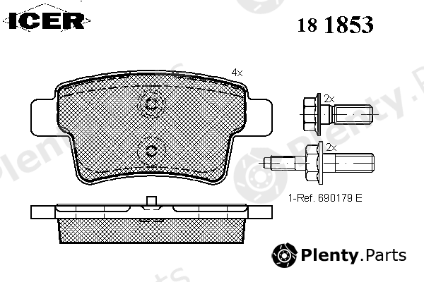  ICER part 181853 Brake Pad Set, disc brake