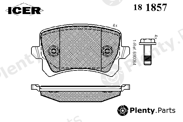  ICER part 181857 Brake Pad Set, disc brake