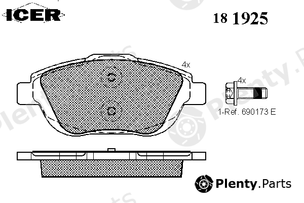  ICER part 181925 Brake Pad Set, disc brake