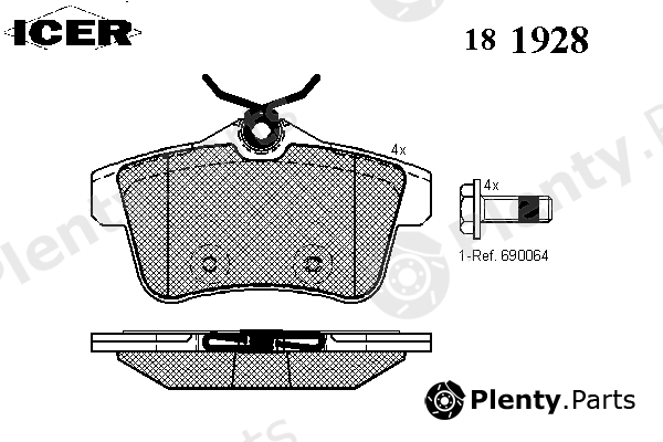  ICER part 181928 Brake Pad Set, disc brake