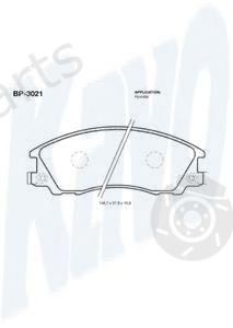  KAVO PARTS part BP-3021 (BP3021) Brake Pad Set, disc brake
