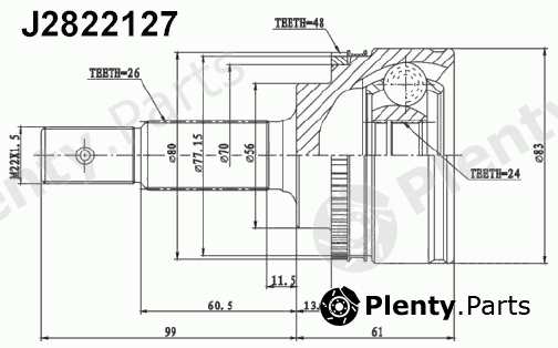  NIPPARTS part J2822127 Joint Kit, drive shaft