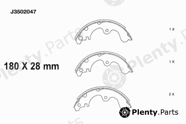  NIPPARTS part J3502047 Brake Shoe Set
