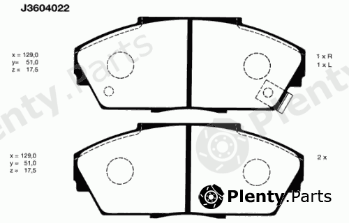  NIPPARTS part J3604022 Brake Pad Set, disc brake