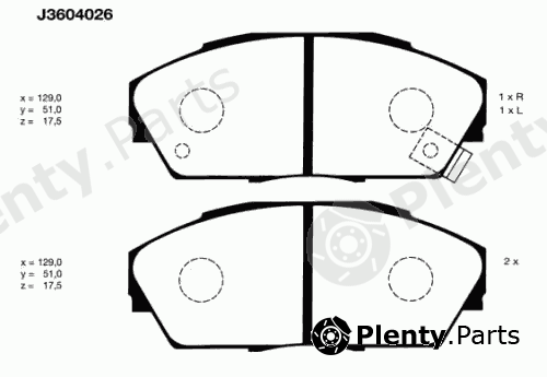  NIPPARTS part J3604026 Brake Pad Set, disc brake