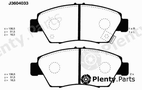  NIPPARTS part J3604033 Brake Pad Set, disc brake