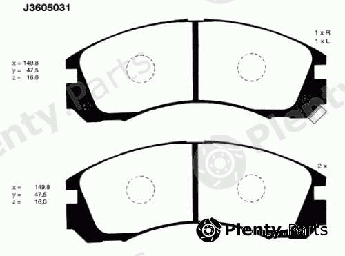  NIPPARTS part J3605031 Brake Pad Set, disc brake