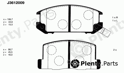  NIPPARTS part J3612009 Brake Pad Set, disc brake