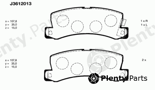  NIPPARTS part J3612013 Brake Pad Set, disc brake