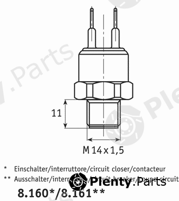  BEHR THERMOT-TRONIK part 8.160.10.329 (816010329) Temperature Switch, radiator fan