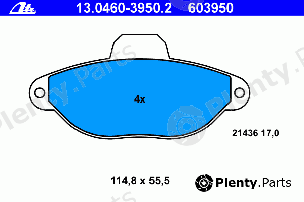  ATE part 13.0460-3950.2 (13046039502) Brake Pad Set, disc brake