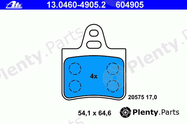  ATE part 13.0460-4905.2 (13046049052) Brake Pad Set, disc brake