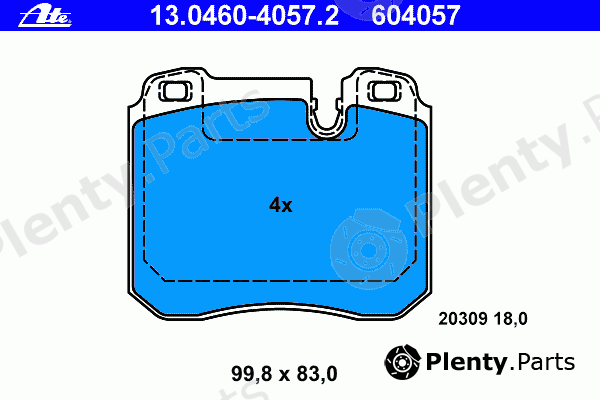  ATE part 13.0460-4057.2 (13046040572) Brake Pad Set, disc brake