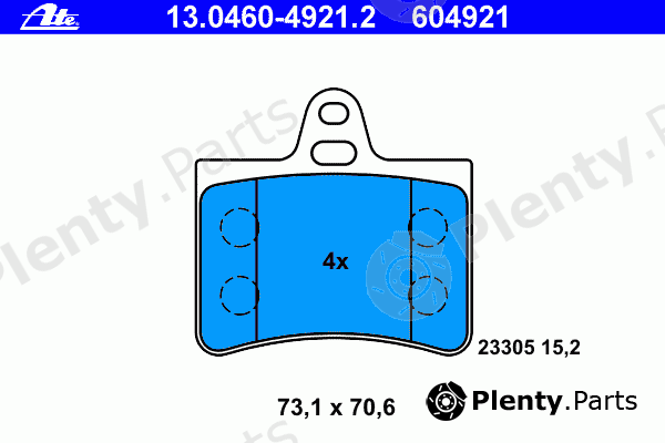  ATE part 13.0460-4921.2 (13046049212) Brake Pad Set, disc brake