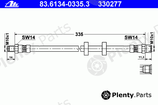  ATE part 83.6134-0335.3 (83613403353) Brake Hose